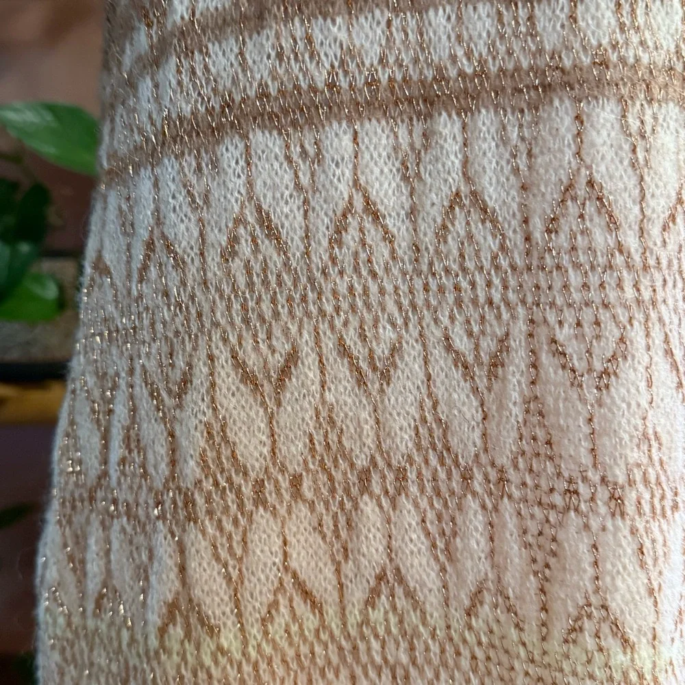 Free People Multicolor Knit Sleeveless Metallic Turtleneck Long Maxi Tunic Small